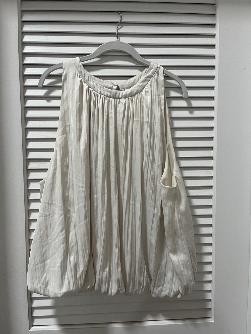 Anthropologie Shirt Womens XL Ivory Sleeveless Romantic Cottagecore Quiet Luxury